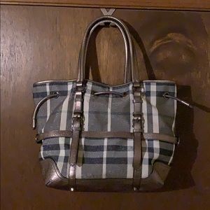 Auth Burberry Silver Plaid Handbag - LIKE NEW